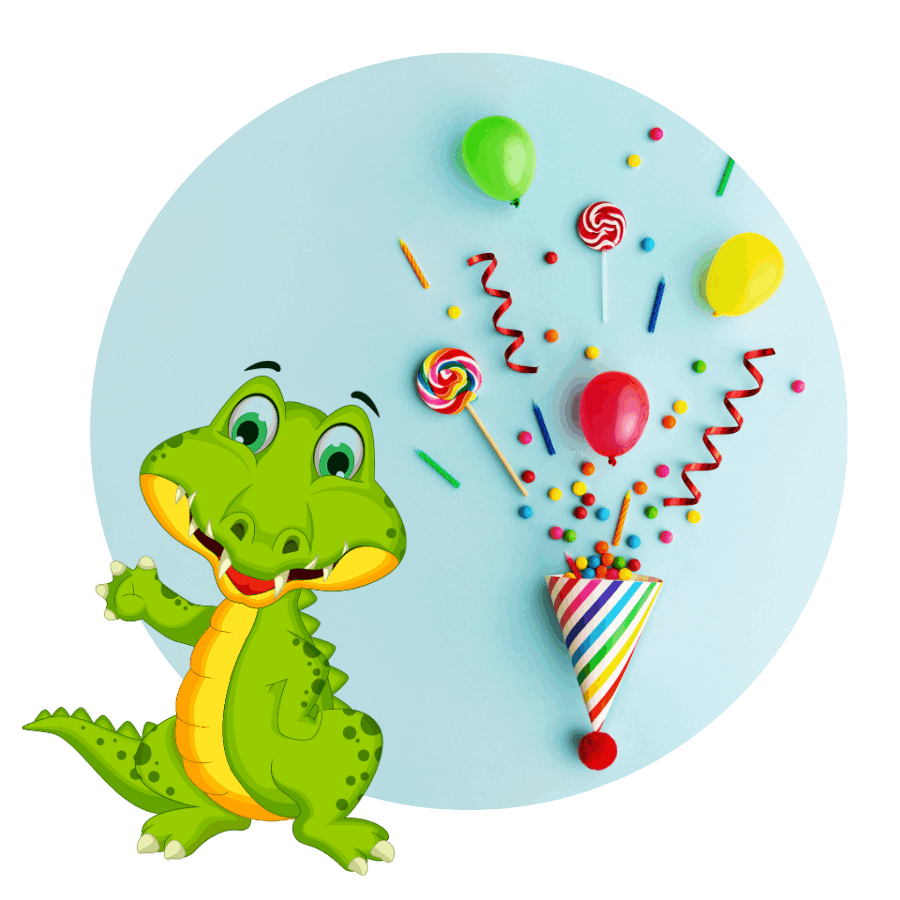 Happy Kids Krokodil präsentiert Geburtstagspaket Small
